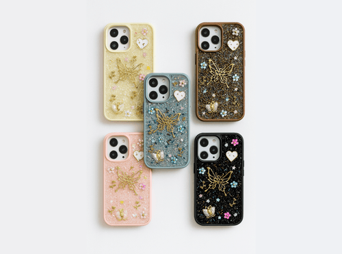 3D Butterfly Glitter Rhinestone Soft Silicone iPhone Case - Zambeel