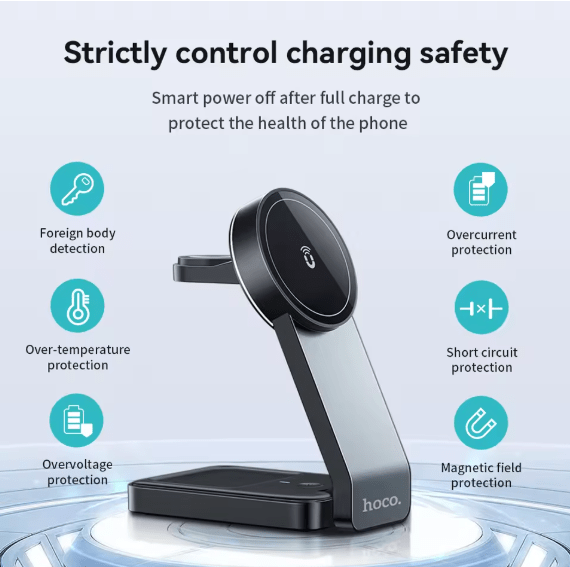 Hoco - 3 - in - 1 Magnetic Wireless Charger (CQ3) - Zambeel